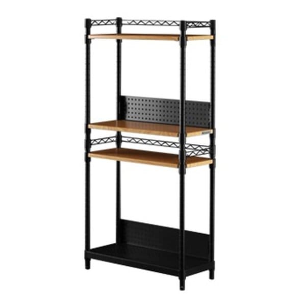 デスクサイドラック 通常タイプ/幅605mm/ウッド BHS-600SM-WD