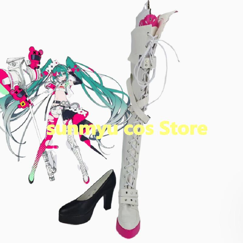 初音ミク レーシングミク2025ver. VOCALOID コスプレ靴 ブーツ