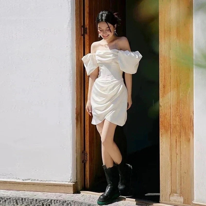 ワンピースドレスドレスお呼ばれ ドレス 白 パーティードレス 結婚式 高級感 ウェディングドレス 結婚式ワンピース 花嫁ロングドレス ロングドレス 2024 二次会ドレス