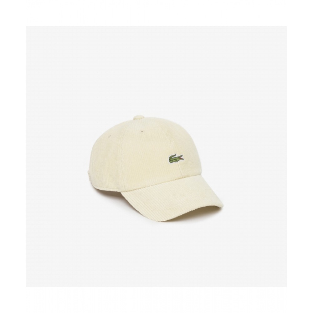 LACOSTE パブリックコーデュロイベースボールキャップ [クリーム]