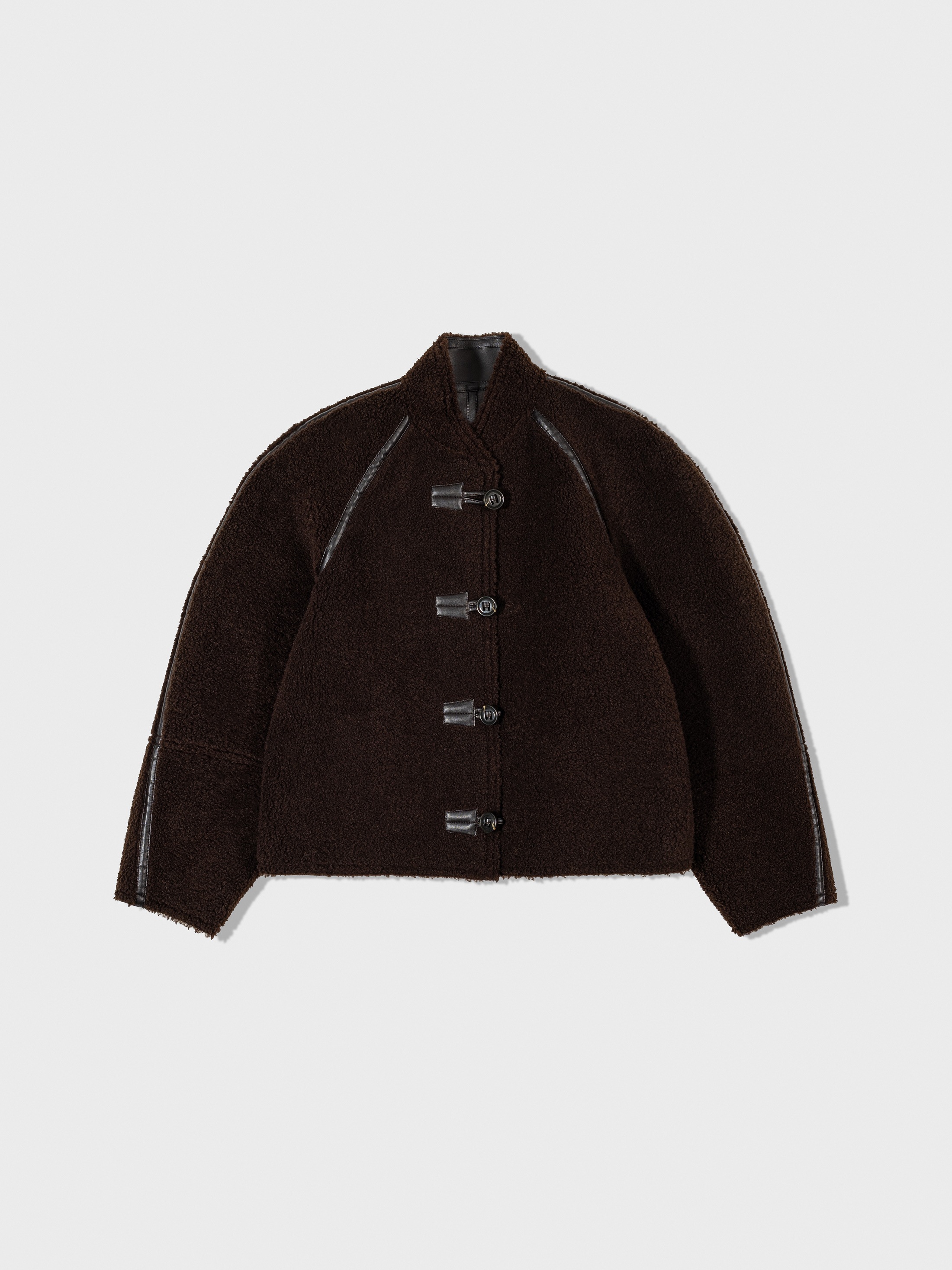 【LOW CLASSIC】 SHORT SHEARLING REVERSIBLE COAT : BROWN