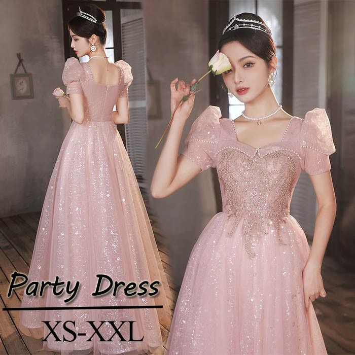 【コスパ最高】ドレス 大人 ピアノ 発表会 演奏会用ドレス ロングドレス 演奏会 イブニングドレス 結婚式 母親 ピアノ発表会 中学生 パーティードレス 発表会ドレス ピンク ピカピカ ロング ロング