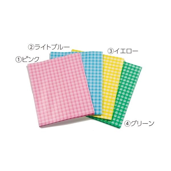 （まとめ） キッズ 高級おはながみ チェック柄 200枚 ライト青20セット