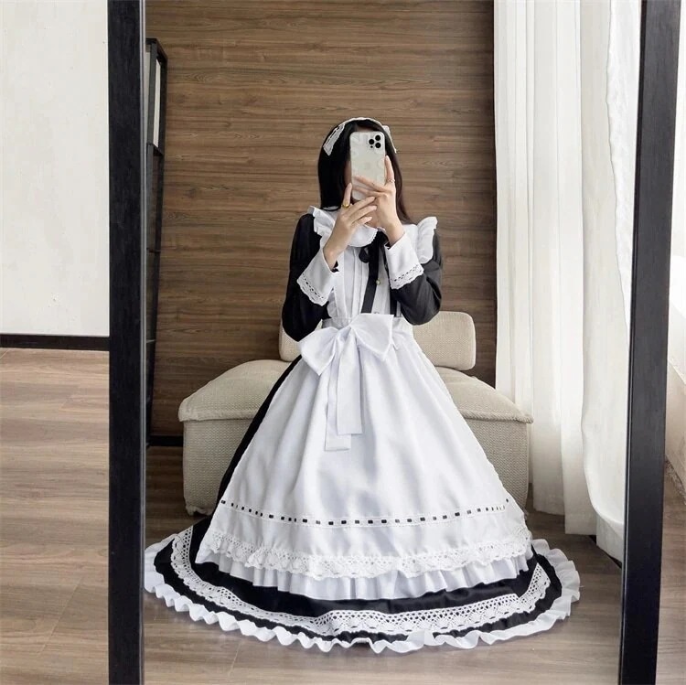 メイド ロング 長袖 メイド服 疑似マザー ハウスキーパー コスプレ 制服
