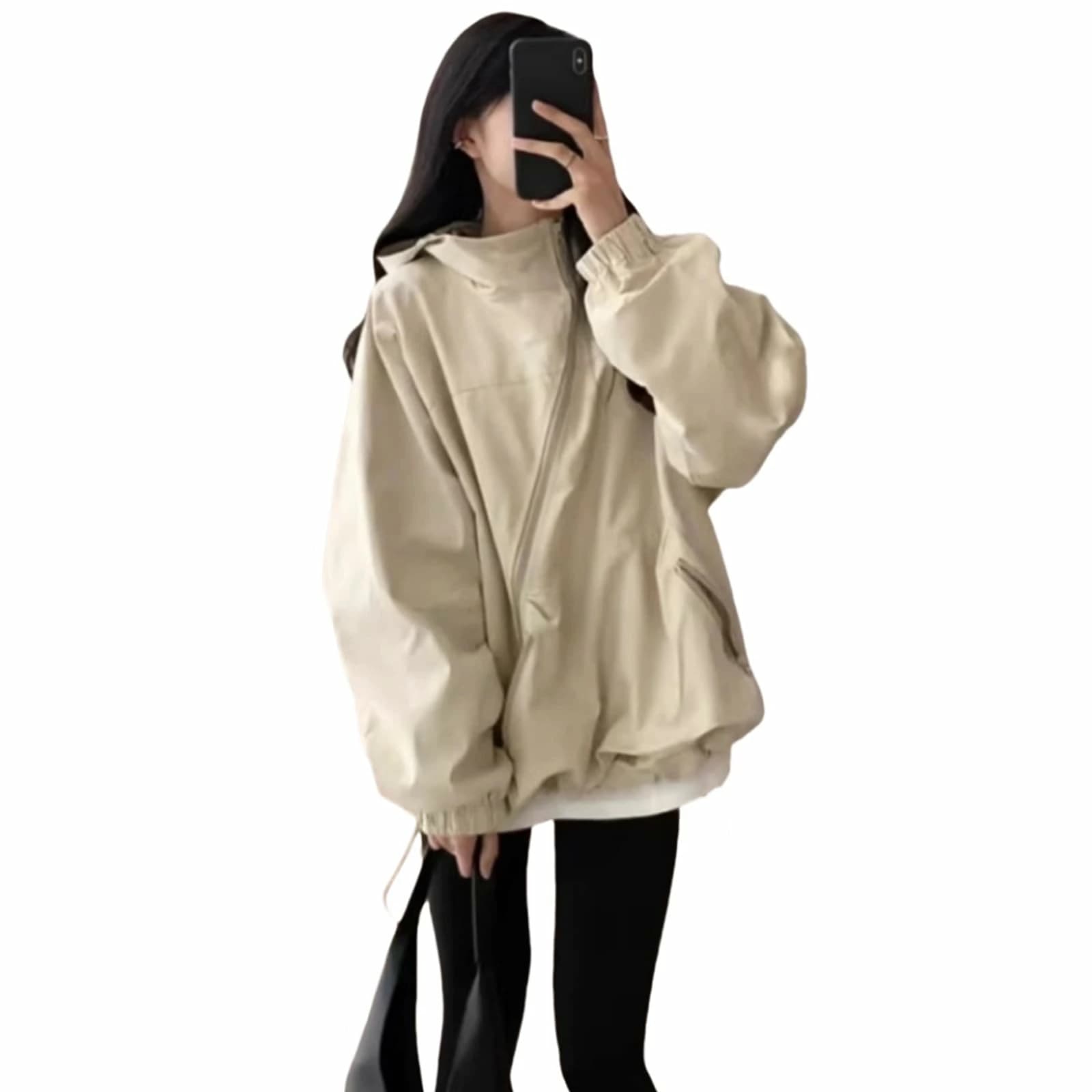 ブルゾン フード付きパーカー レディース トップス ジップアップ ハイネック 長袖 ジャケット 無地 アウトドア 体型カバー カジュアル 薄手 冷房対策 UVカット 春 夏 秋