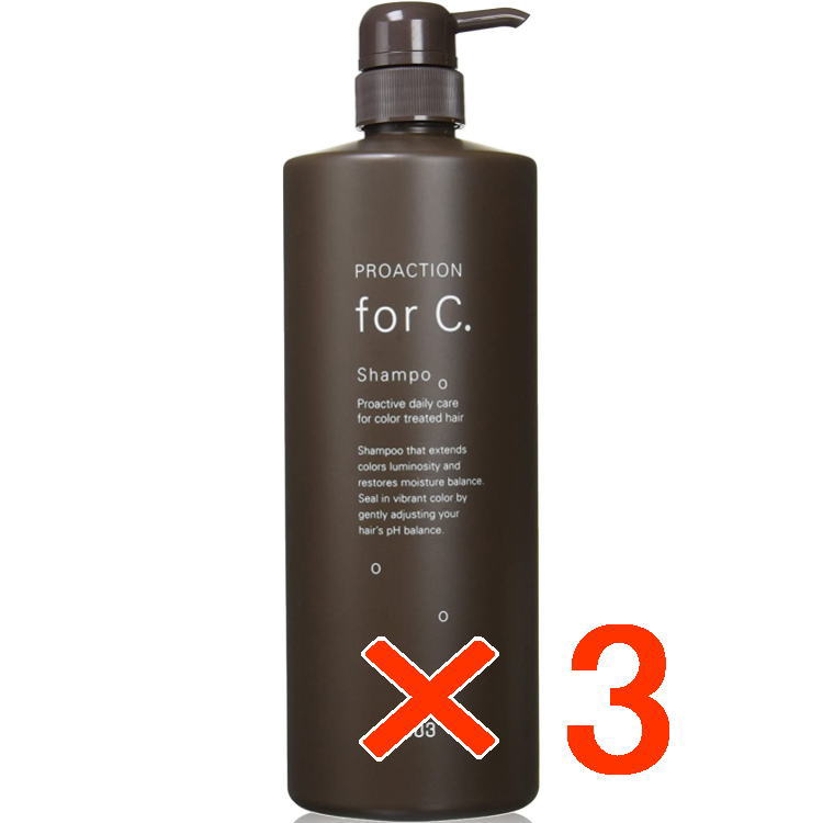 【送料無料】 ナンバースリー 003 ／ forC. ／ プロアクション フォーシー シャンプー 1000ml ポンプ 【3個セット】