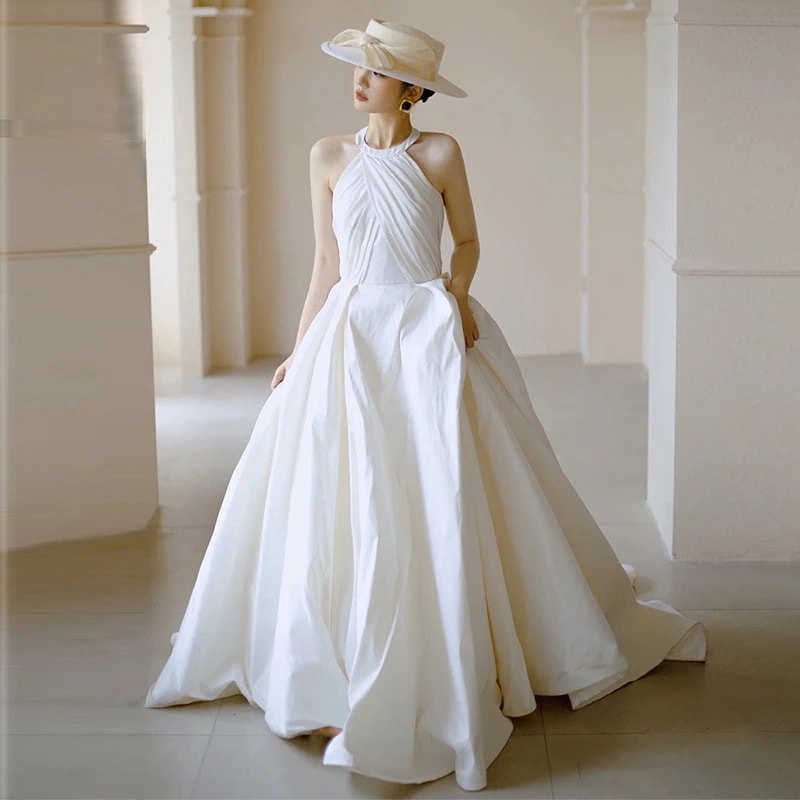 ワンピースドレスドレス気質 結婚式ワンピース ドレス 2024 高級感 ワンピース 花嫁ロングドレス 新作 結婚式 ドレス 韓国ファッション パーティードレス人気
