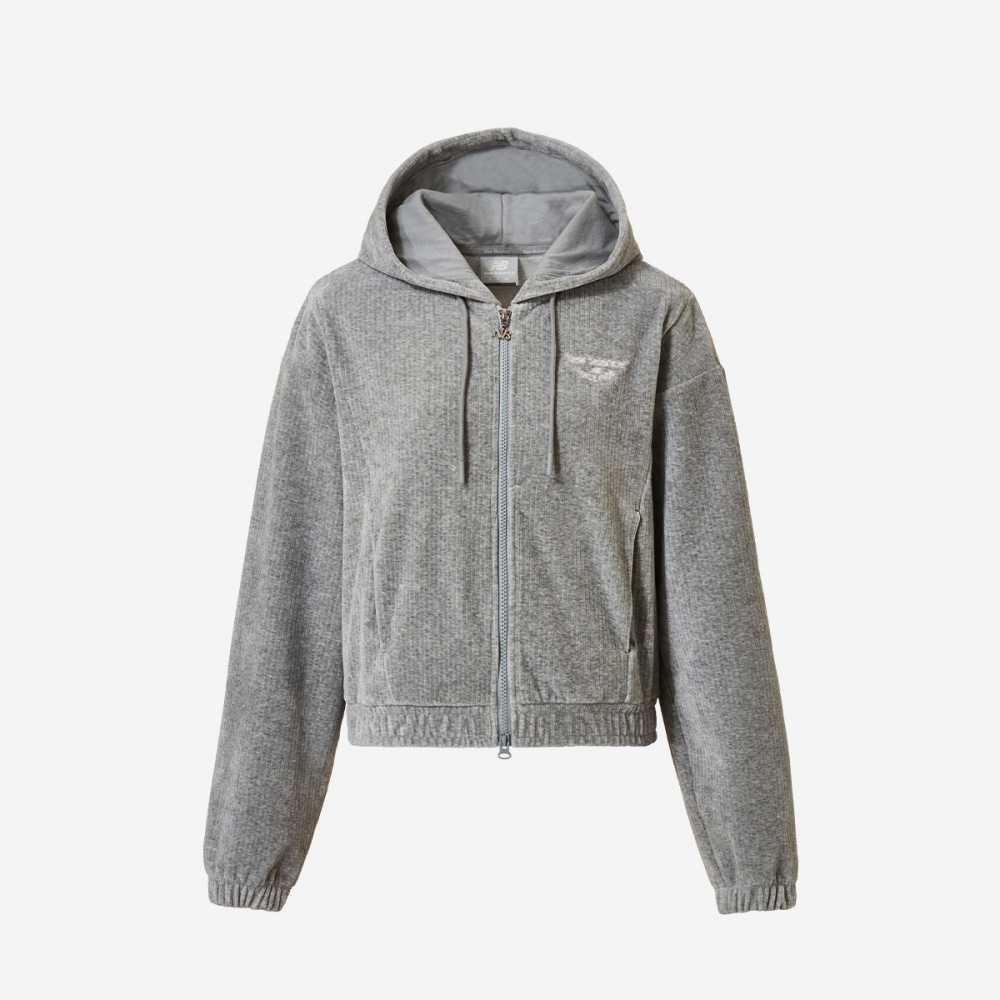 ニューバランス女性用ベロアリブ付きパーカージップアップ NBMDBW922-(AC) メランジグレー 10,491円