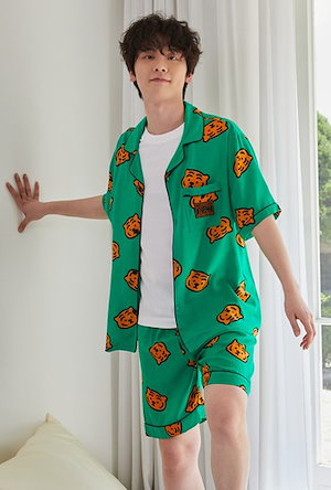 SPAO ムジクタイガー 半袖パジャマ 上下セット GREEN 韓国人気 かわいい