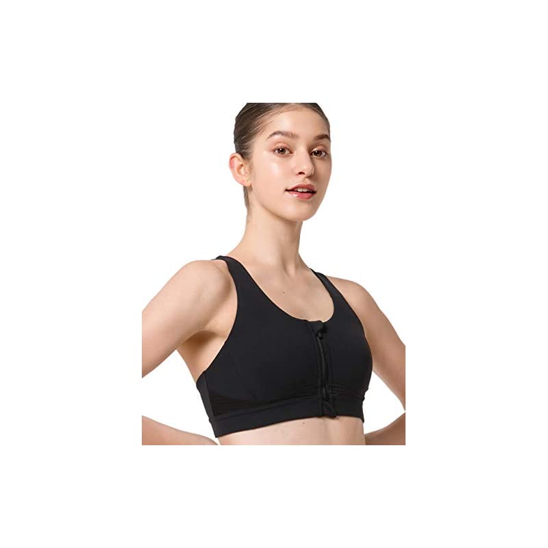スポーツブラ 揺れない ランニング ハイサポート クロスバック スポーツ ブラジャー M 黒