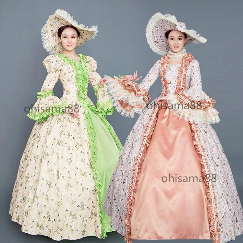 新品大人気宮廷ドレス 貴族ドレス 可愛い フレア袖 貴婦人ドレス 演劇 中世貴族風 華やか お姫様ワンピース オペラ声楽 プリンセスドレス 文化祭 学園祭 ロングドレス 舞踏会 撮影 演奏会 クリスマ