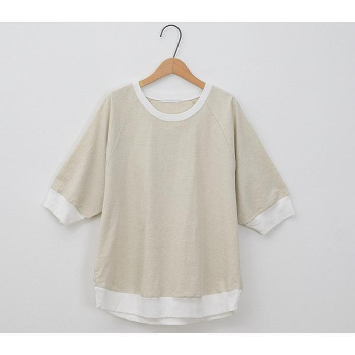 七分袖カットソー レディース 麻 Tシャツ 7分袖 Tシャツ レディース トップス コットンリネン 7分 半端丈 綿麻 プルオーバー カットソー レディース 5,612円