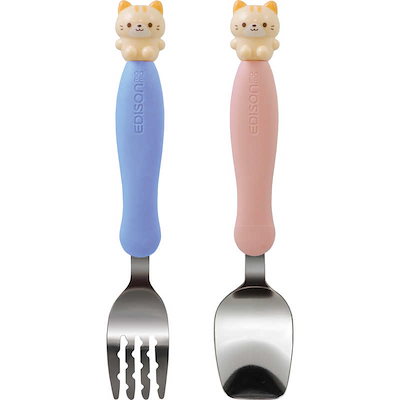 他サイト： エジソン販売　フォーク＆スプーン KIDS マルチケース付 ネコの商品画像