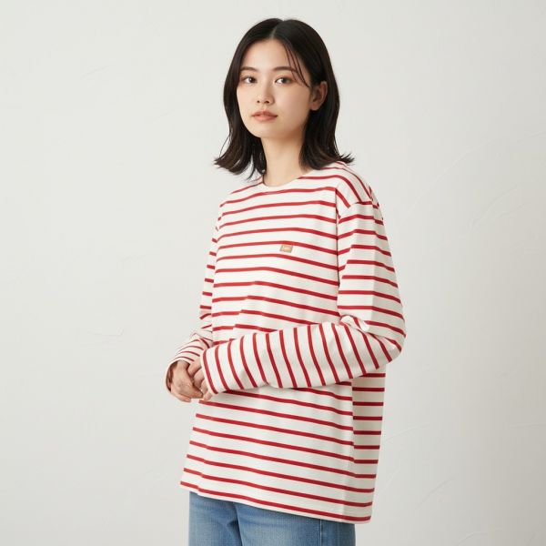 WOMAN LABEL Long-Sleeve T-Shirt Red