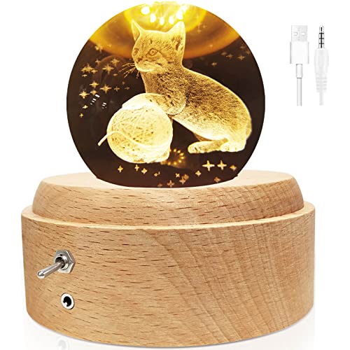 オルゴール クリスタルボール LEDライト スノードーム 自動回転 USB充電 癒し インテリア