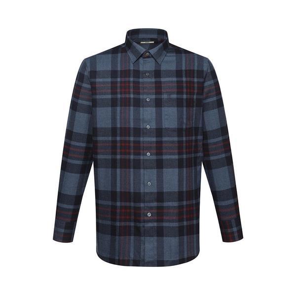 起毛ポリ混紡ビッグチェックシャツ レギュラーフィット ネイビー___DKW2SHCL142N1