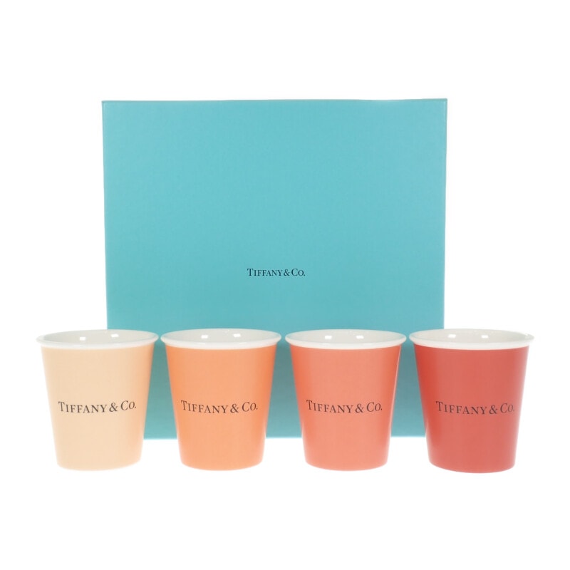 コーヒーカップ 4個セット ペーパーカップ テーブルウェア 73242088 グラス 陶磁器 オレンジ レディース【Sランク】