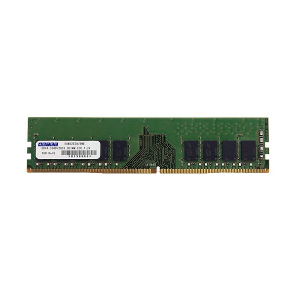 （まとめ）アドテック DDR4-3200PC4-3200 288Pin UDIMM ECC 16GB（2Rx8） ADS3200D-E16GDB 1枚[x3セット]