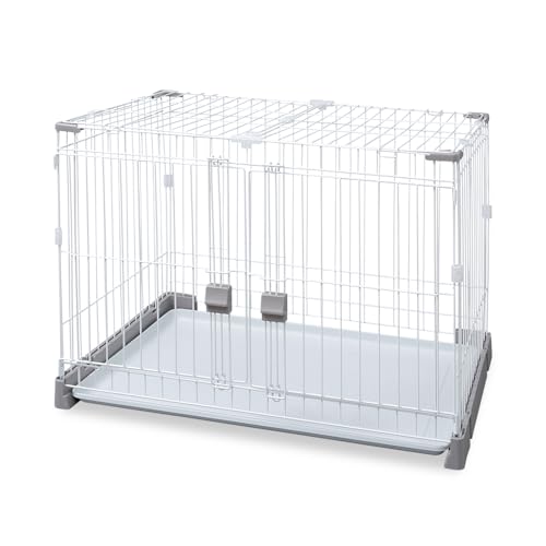 アイリスオーヤマ お掃除楽ちんサークル 屋根セット 仕切なし グレーベージュ ペット用 幅87×高61.6cm