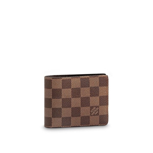 本物新品保証 Louis ルイヴィトン Vuitton 小銭入れ無し ブラウン エベヌ ダミエ ２つ折り 二つ折り 小財布 財布 二つ折り財布 Qualitygb Do