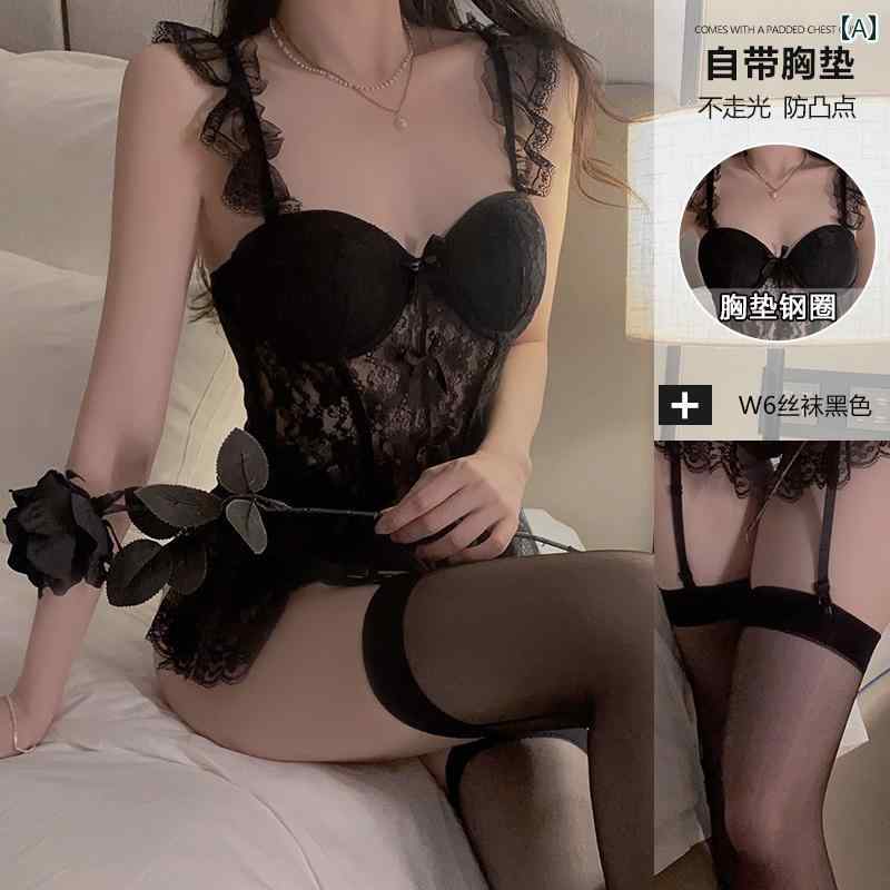 セクシー コスプレ レディース 肩ひも パジャマ スチール リング 胸パッド 集め 情 レース ベスト ユニフォーム 魅惑 スーツ キャバ