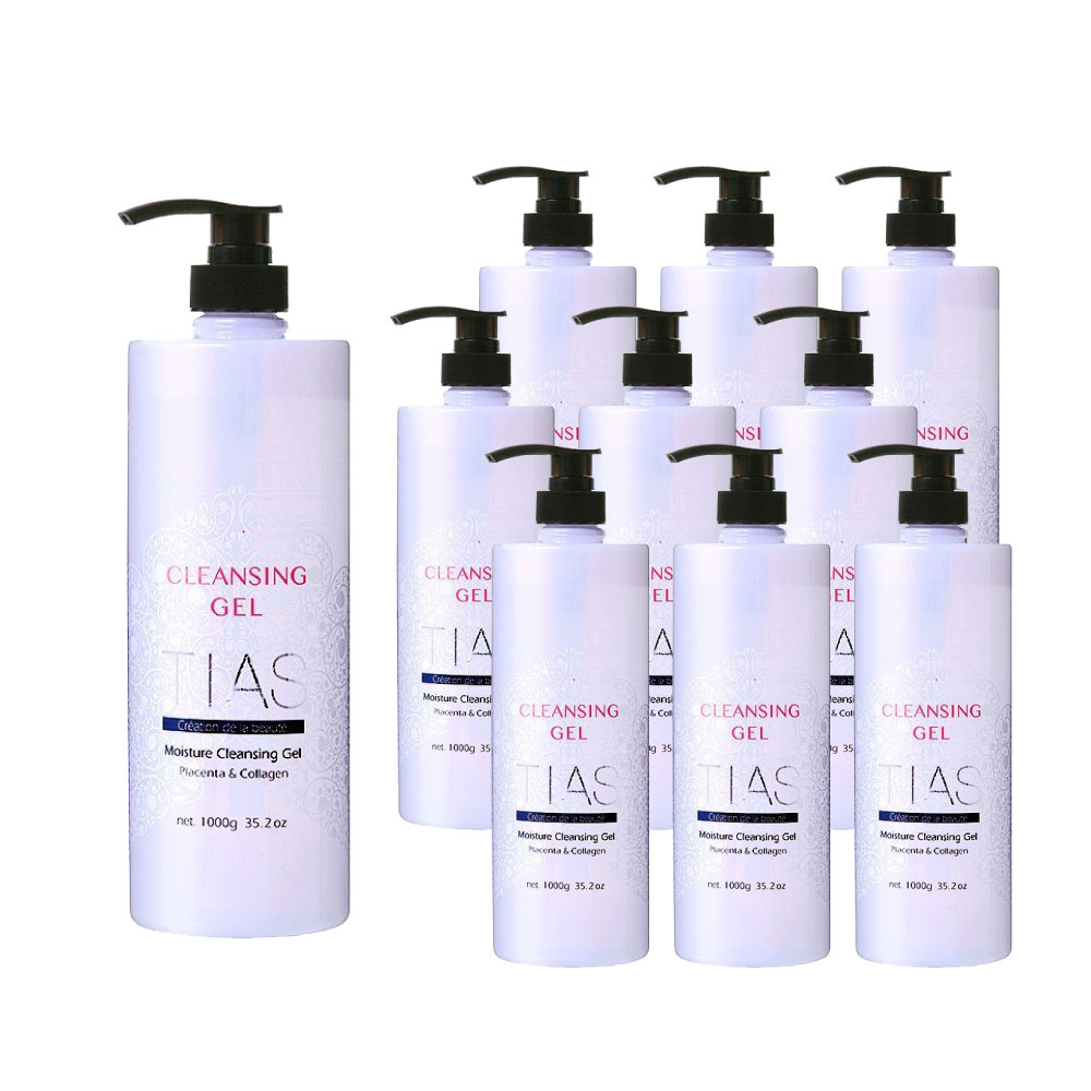 クレンジングジェル メイク落とし プラセンタ コラーゲン アルガン 大容量 1000g 10個セット