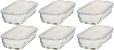 HARIO(ハリオ) 日本製 耐熱ガラス 製 保存容器 角 900ml BUONO kitchen KSTL-90-TW 6個セット クリア 耐熱ガラス製保存容器 角｜調理器具・卓上関連｜耐熱ガラスのHARIO