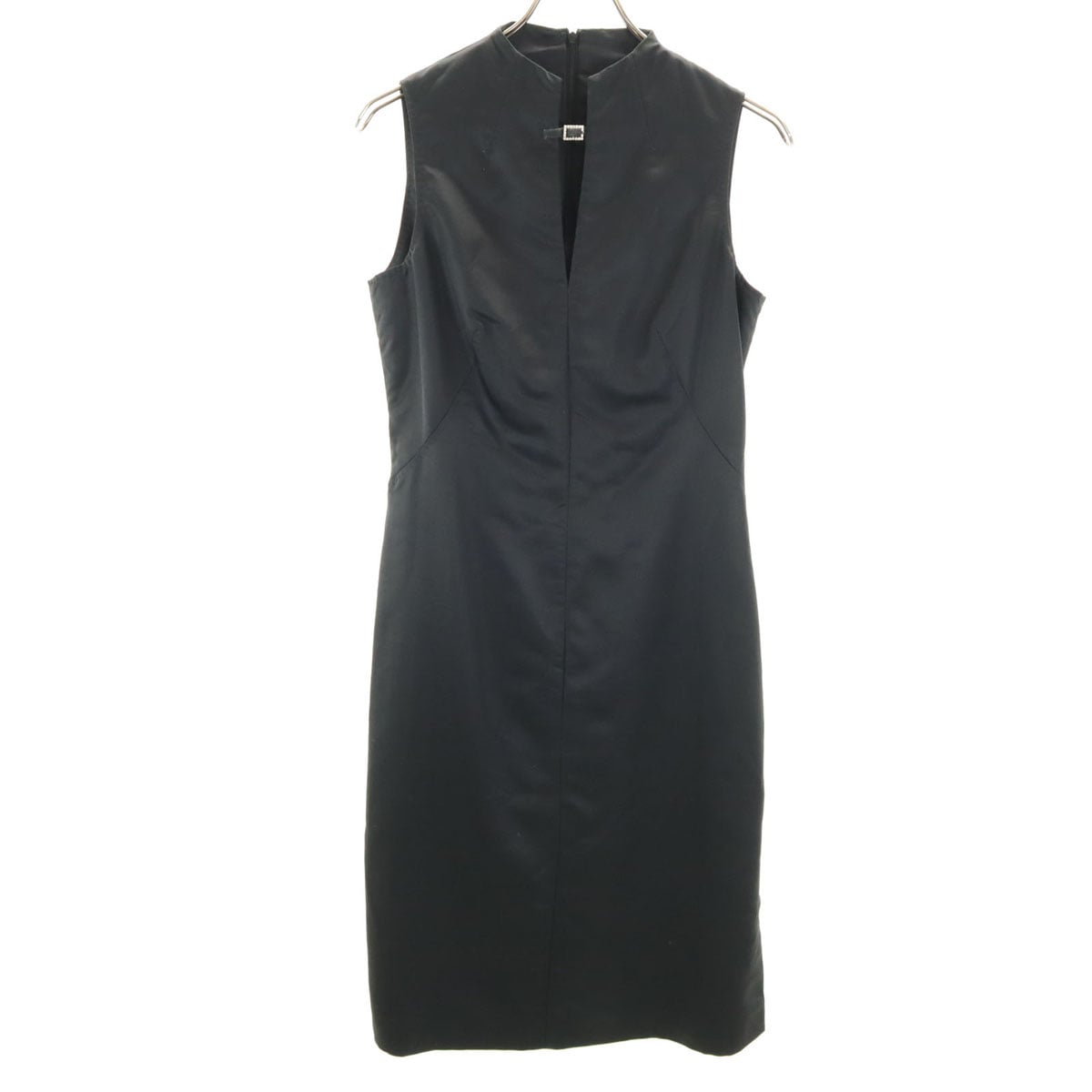 VERSACE イタリア製 ノースリーブ ワンピース 42 ブラック系 レディース 古着
