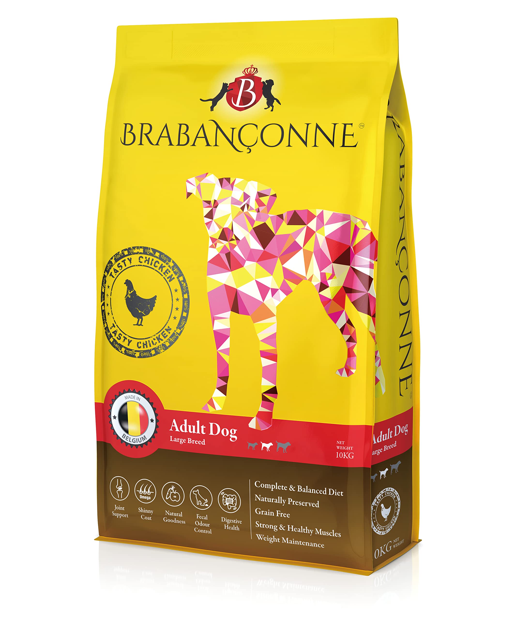 ブラバンソンヌ 大型犬 中型犬 成犬用 グレインフリー ドッグフード チキン 10kg ベルギー産 ドライ 消化器ケア 尿路ケア BRABANCONNE