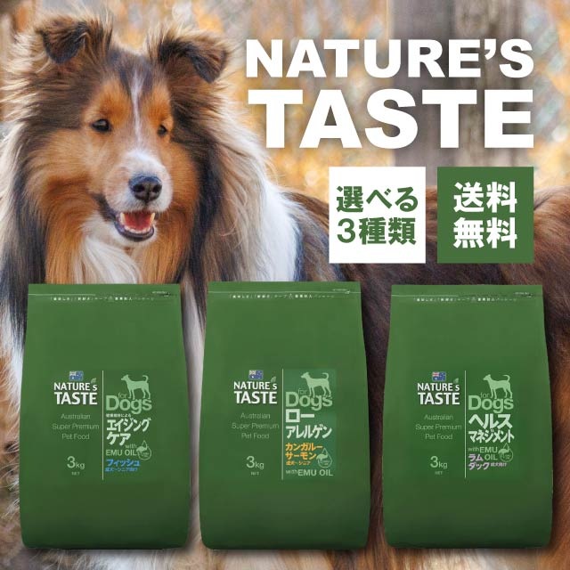 ヘルスマネジメント エイジングケア ローアレルゲン 3kg natures taste オーストラリア産 ドッグフード ペットフード ペット 犬 イヌ ドッグ 餌 ドライフード