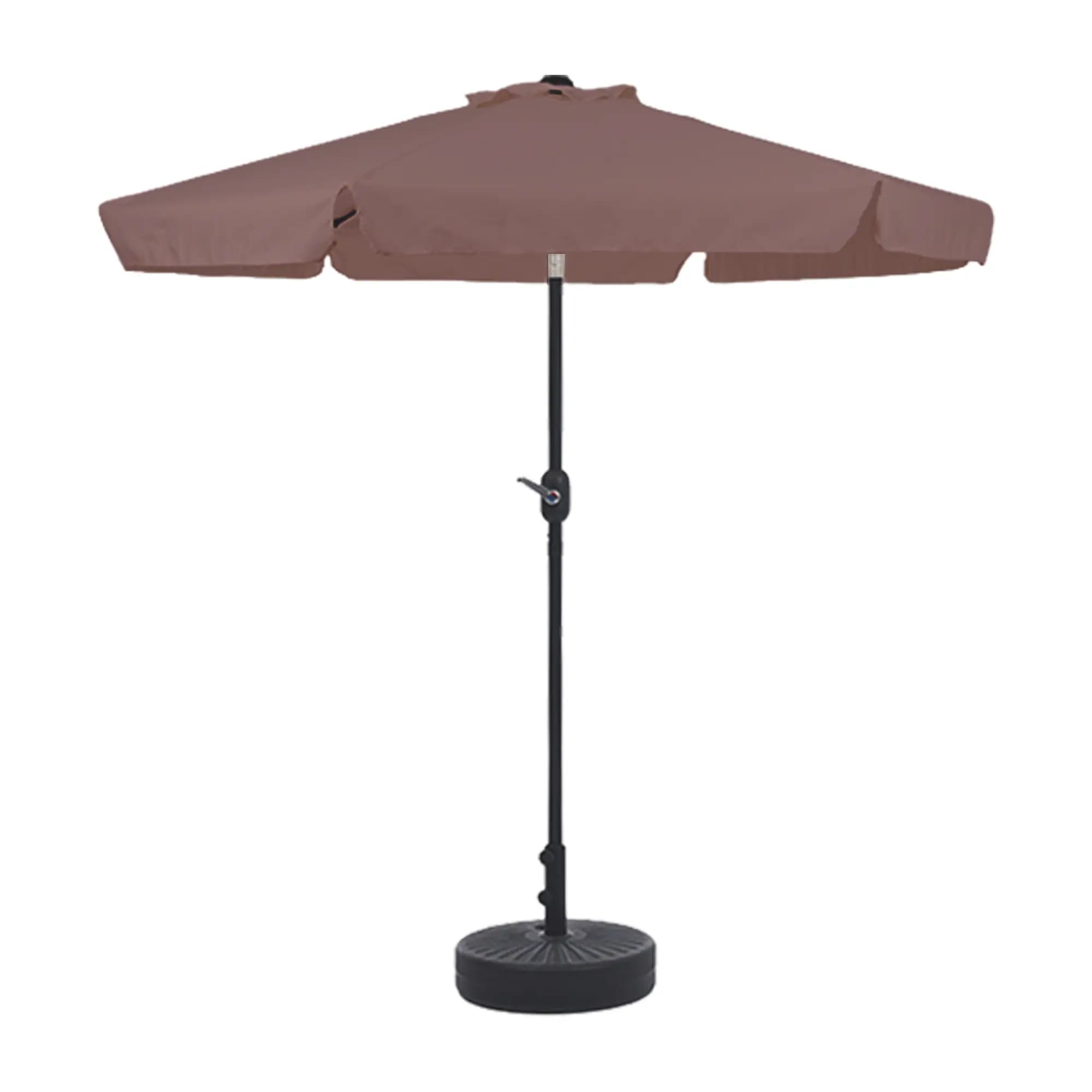 24時間限定価格！【TYPEBブラウン+ベース付き】パラソル ハンドル・フリル付き　直径220cm 30+UPF紫外線対策 角度調整 パラソルセット ベース パラソル ガーデンパラソル