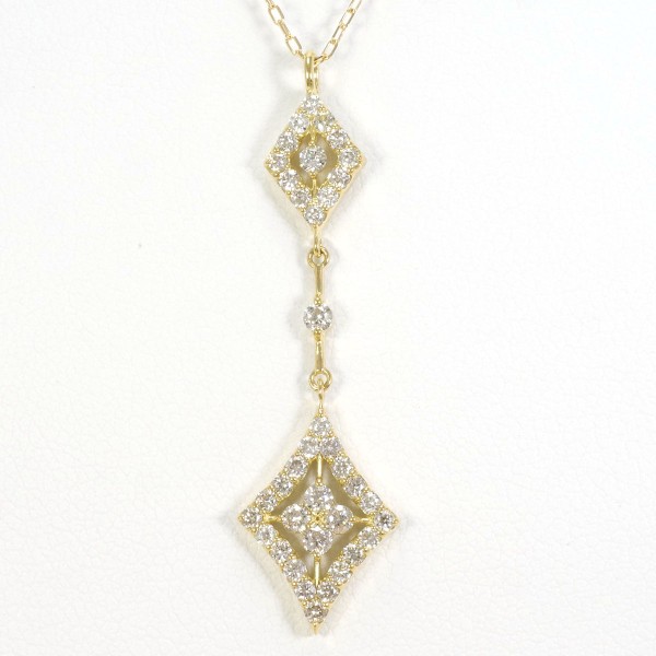 K18 18金 YG イエローゴールド ネックレス ダイヤ 0.50 約44cm ジュエリー 中古