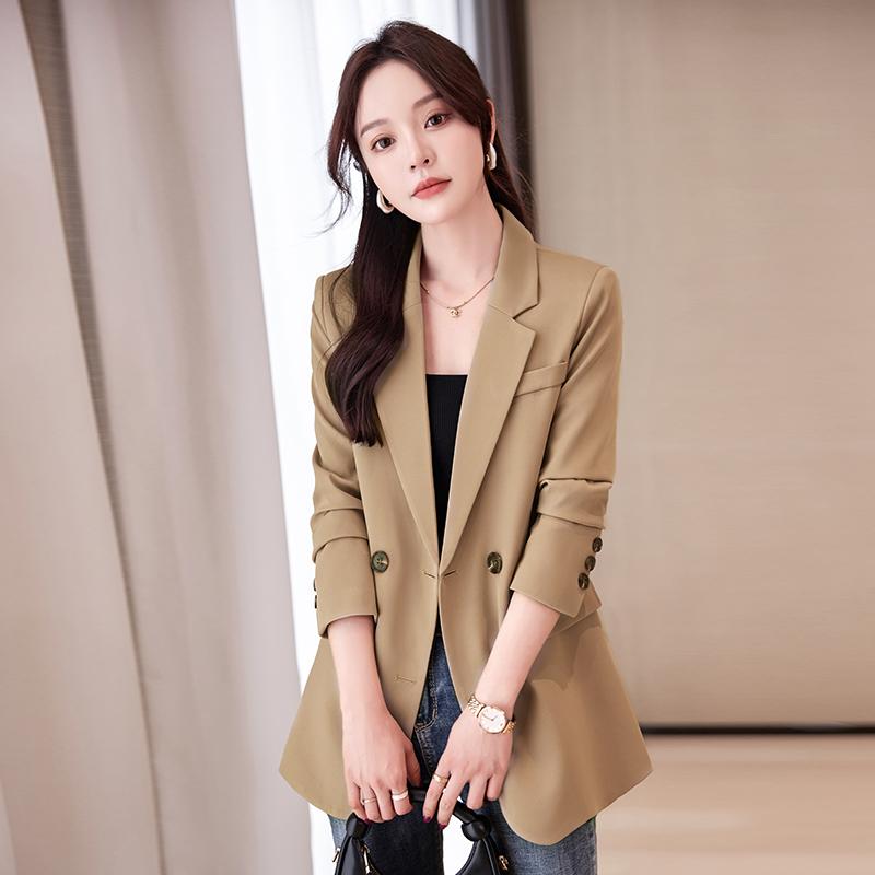 テーラードジャケット 女性 春秋 軽量 小柄向け ブレザー オフィスカジュアル ハイエンド スリムフィット レディース エレガント ファッション ダブルブレスト 6,503円
