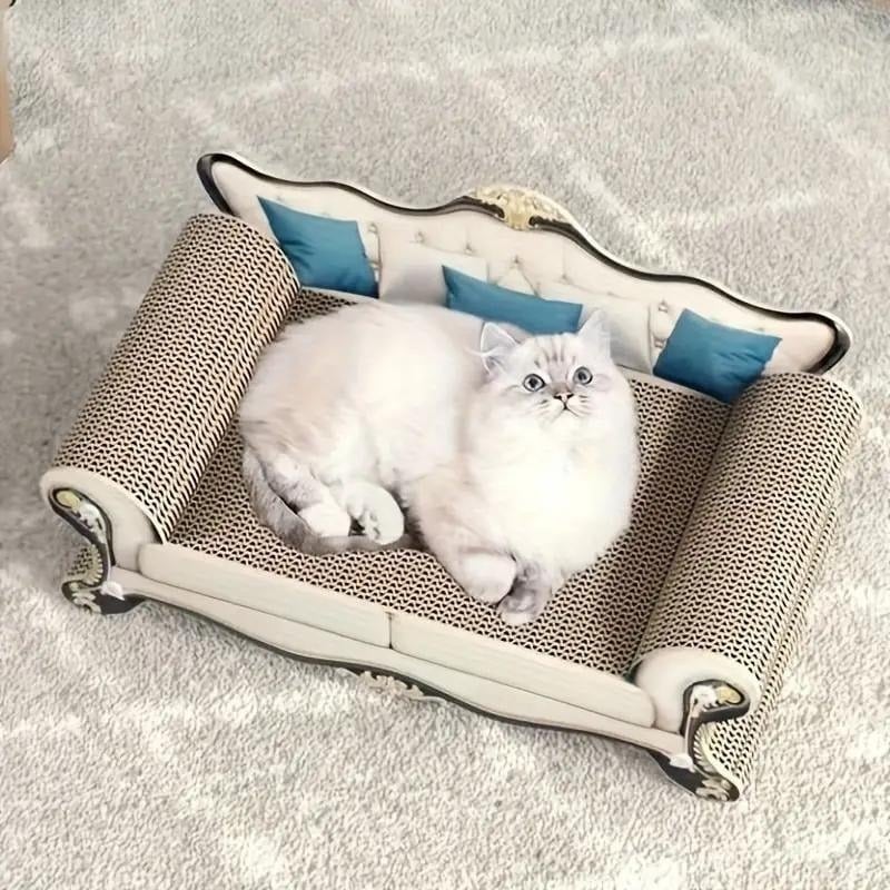 爪とぎ猫ベッド 木製 ペットソファ ペットベッド おしゃれ エレガント かわいい ねこ 爪研ぎ アンティーク風 インテリア