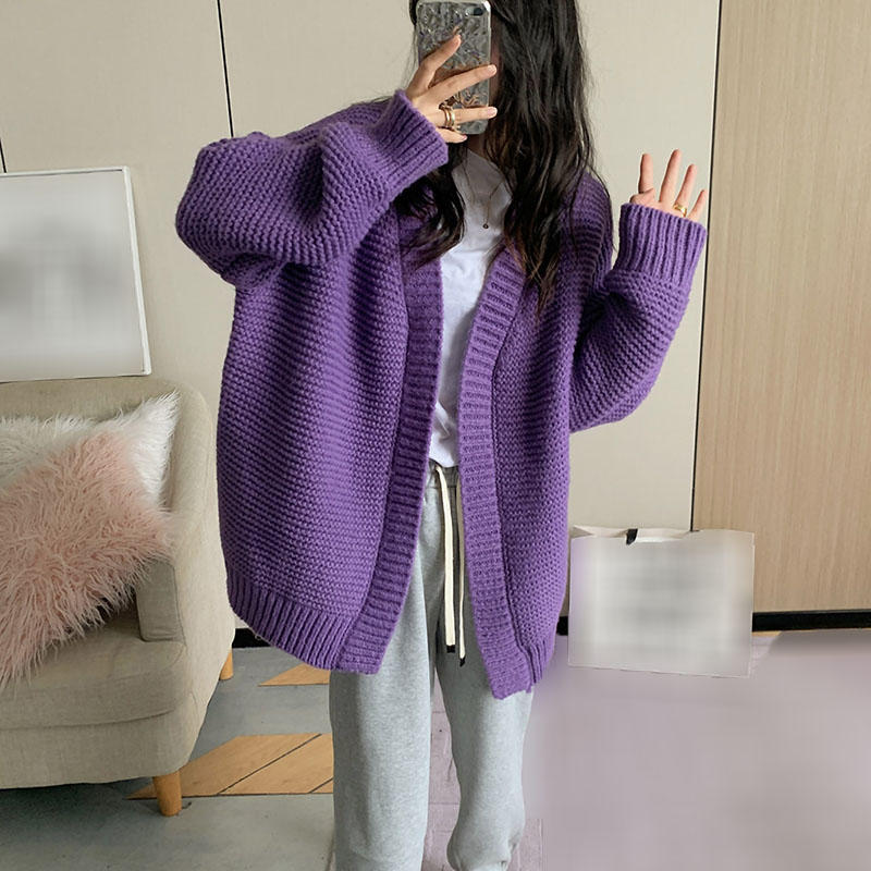 ニットカーディガン レディース トップス アウター 羽織 ロングカーディガン 長袖 vネック 前開き 無地 オーバーサイズ カジュアル 着痩せ おしゃれ 秋冬春 通勤 通学 可愛い セーター ニット