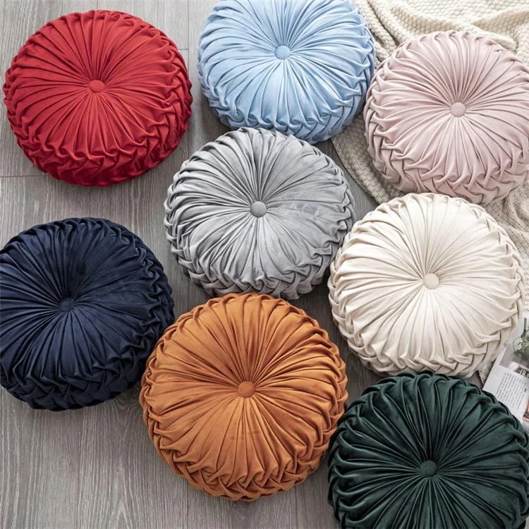 【20点セット】急速出荷直径35cm厚さ10cm フロアクッション 座布団 おしゃれ クッション ラウンドクッション 大きい インテリア 円形クッション 蒲団 丸型 畳 座布団 丸座布団 和室 ギャザ