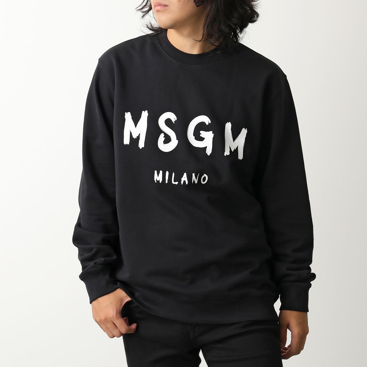 MSGM エムエスジーエム トレーナー 2000MM513 3540MM513 メンズ クルーネック スウェット ペイントロゴ 長袖 コットン 99