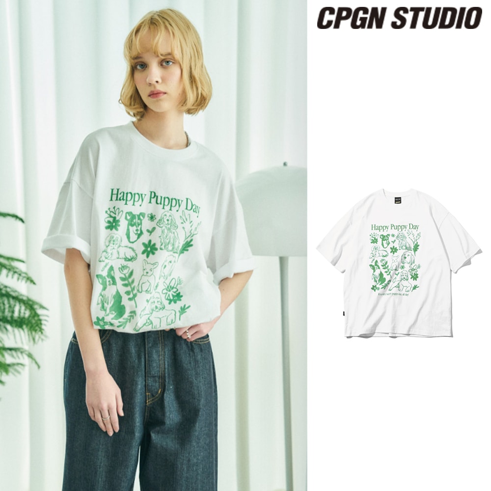 【CPGN STUDIO】 HAPPY PUPPY Short Sleeve T-shirt