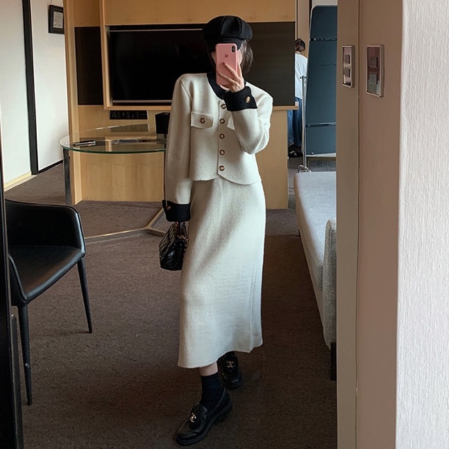 【2枚購入で 2oo円OFF!】人気なリプニット 秋冬 新作 二点セット フェイクレイヤード セーター ニット 上下セット レディースセットアップ カジュアル 通勤 ニット アウター ズボン 2025