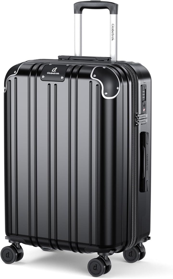 スーツケース 拡張機能＆ストッパー付き 超軽量 キャリーバッグ キャリーケース 出張 旅行 ビジネス (ブラック, L-28inch サイズ)