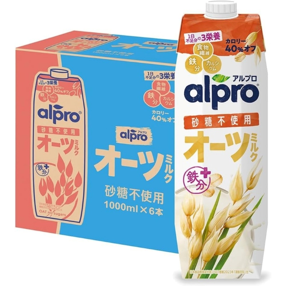 【送料無料】アルプロ たっぷり食物繊維 オーツミルク オーツミルク 砂糖不使用 1000ml2ケース/12本