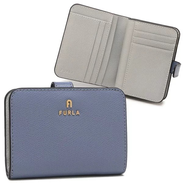 二つ折り財布 カメリア ミニ財布 ブルー レディース WP00315 ARE000 4352S