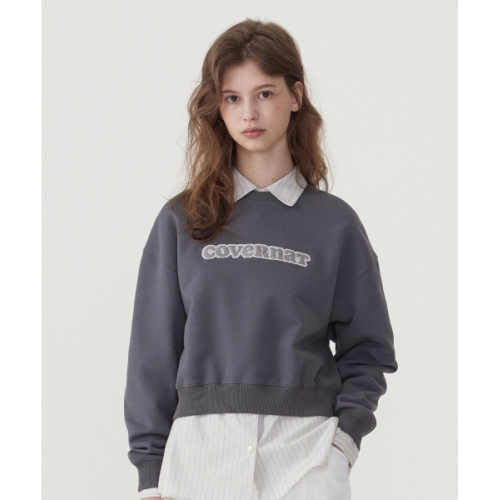 COVERNAT 女性用クーパーロゴスウェットシャツチャコール