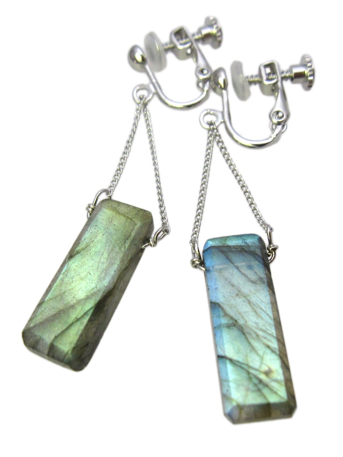 [チェリー]Cherry ラブラドライト レクタングル イヤリング レディース 天然石 パワーストーン AC249