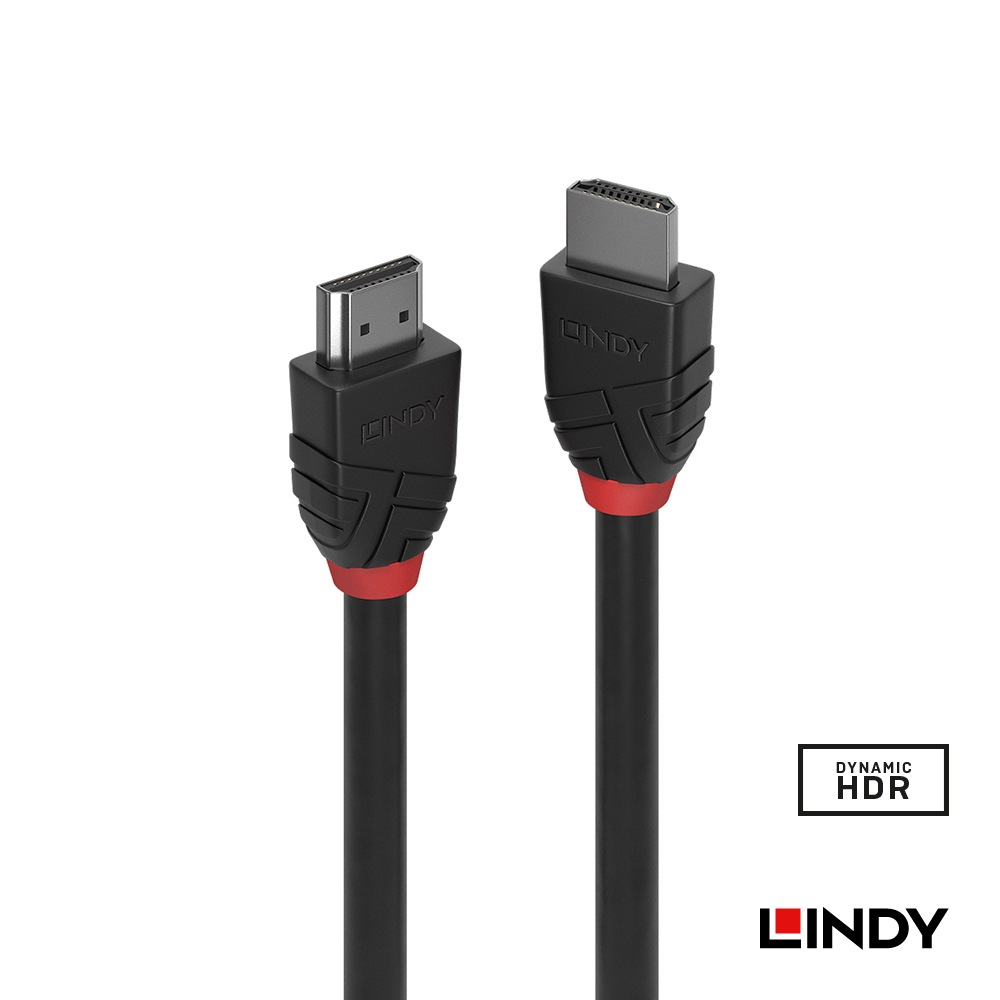 【37256】 LINDY 10m BLACK LINE 8K HDMI Type-Aケーブル