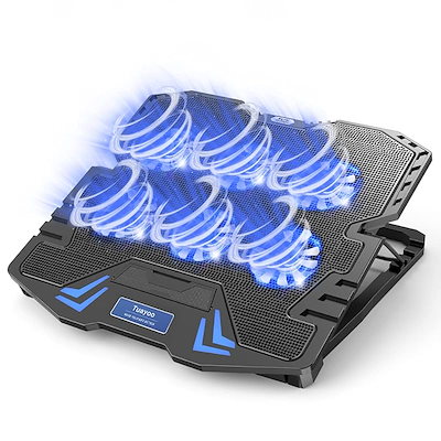 他サイト： 『Tuayoo新登場強冷 冷却ファン』ノートパソコン冷却パッド 冷却台 6つ冷却ファン搭載 5段階高度調整可 風量調節可 ノートPCクーラー 大風量低騒音 ２つUSBポート付 メタルメッシュデザイの商品画像