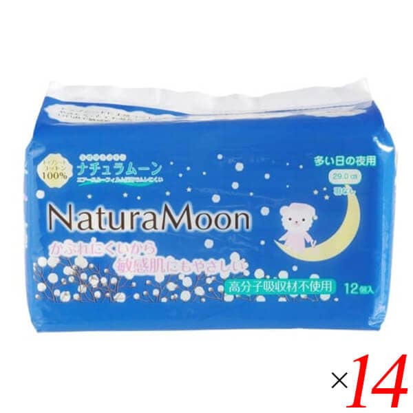 G-Place ナチュラムーン・ナプキン多い日の夜用（羽なし） 12個 14セット