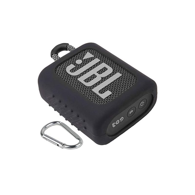 JBL GO3 GO 3 Bluetooth ポータブルスピーカー 専用保護収納 シリコンケース（ケースのみ）- Aenllosi (ブラック)