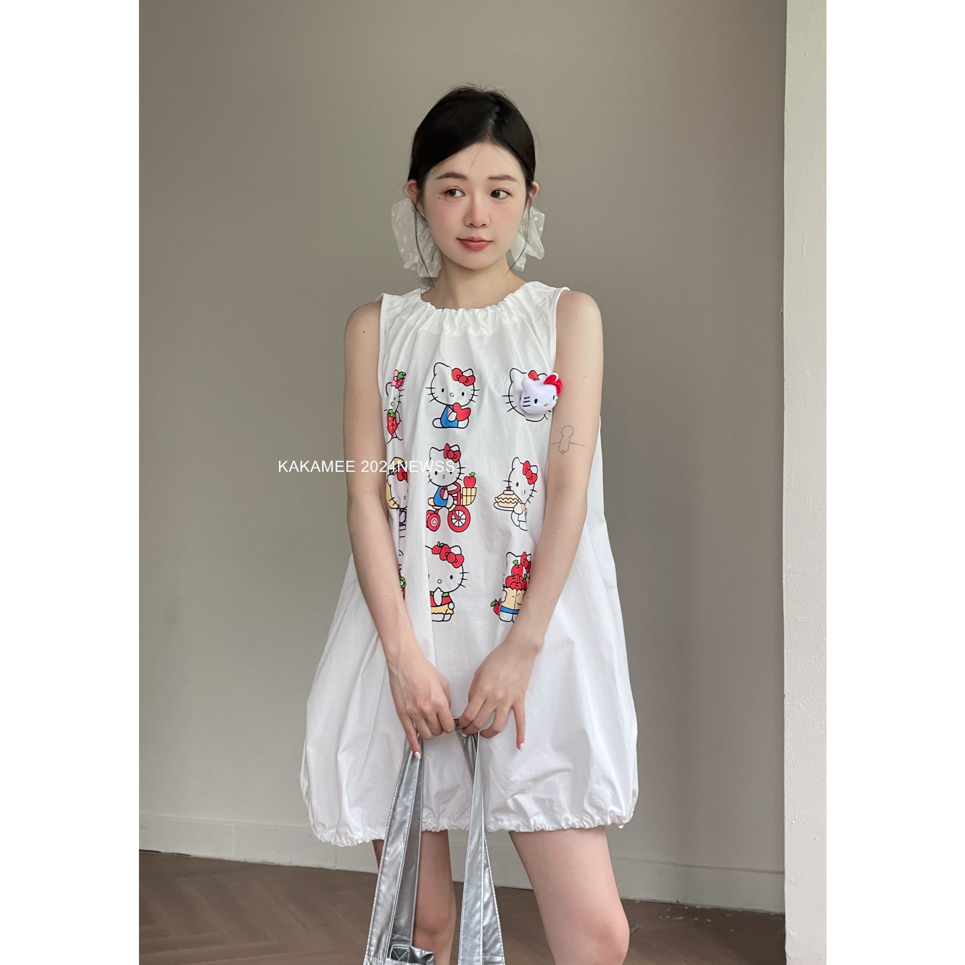ハローキティキャミソールワンピースkakameeシーズン新作kt猫ルーズベストドレス(取り外し可能ドール付き) S230#