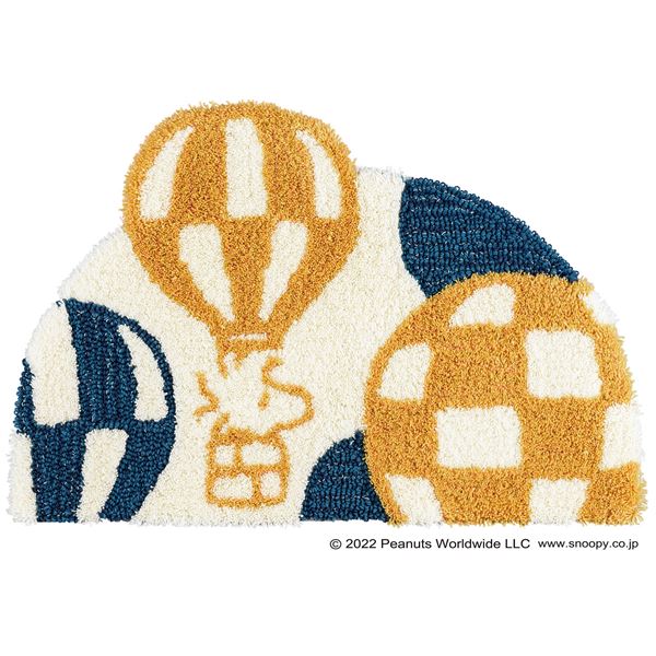 ラグ マット 絨毯 約幅48×丈70cm バルーン アイボリー 日本製 PEANUTS マット スミノエ リビング インテリア家具